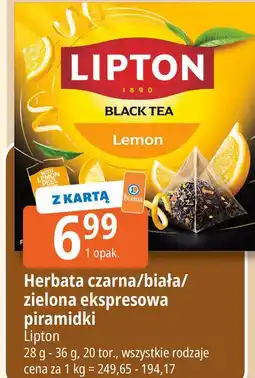 E.Leclerc Herbata czarna/biała/zielona ekspresowa piramidki Lipton oferta