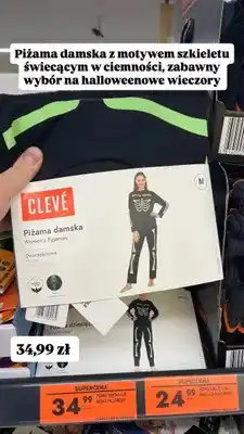 Biedronka Piżama damska Clevé ze szkieletem świecącym w ciemności oferta
