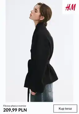 H&M Filcowy płaszcz oversize H & M oferta