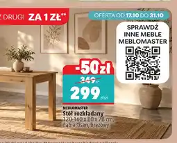 Biedronka Stół rozkładany 120-160x80x78 cm Meblomaster oferta