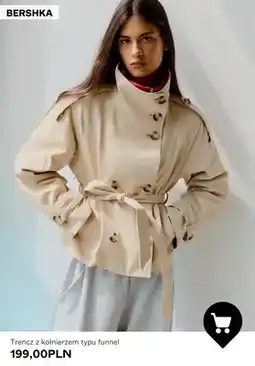 Bershka Trencz z kołnierzem typu funnel Bershka oferta
