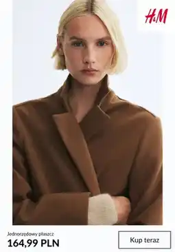 H&M Jednorzędowy płaszcz H & M oferta
