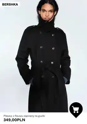 Płaszcz z flauszu zapinany na guziki Bershka