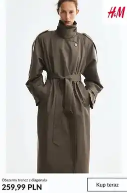 H&M Obszerny trencz z diagonalu H & M oferta
