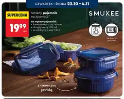 Biedronka Szklany pojemnik na żywność kwadratowy o poj. 850 ml Smukee oferta
