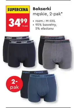 Biedronka Bokserki męskie Campus 2-pak oferta