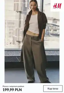 H&M Płaszcz z wiązanym paskiem H & M oferta