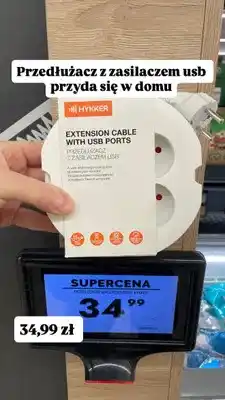 Biedronka Przedłużacz z zasilaczem USB Hykker oferta