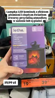 Biedronka Lampa kominek LED Lethe oferta