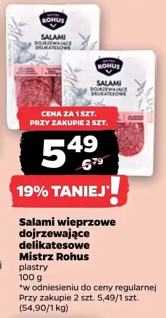 Netto Salami wieprzowe dojrzewające delikatesowe Mistrz Rohus oferta