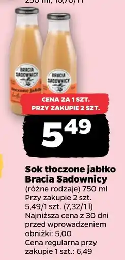 Netto Sok tłoczone jabiko Bracia Sadownicy oferta