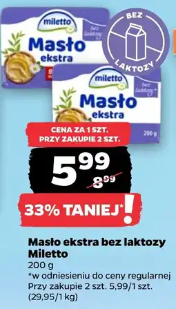 Netto Masło ekstra bez laktozy Miletto oferta