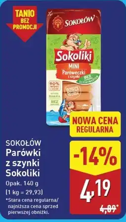 ALDI Sokołów parówki z szynki sokoliki oferta