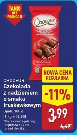 ALDI Choceur Czekolada z nadzieniem o smaku truskawkowym oferta