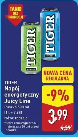ALDI Tiger Napój energetyczny Juicy Line oferta