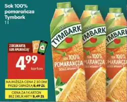 Delikatesy Centrum Sok 100% pomarańcza Tymbark oferta