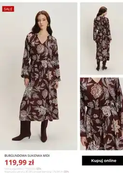 Greenpoint Burgundowa sukienka midi Greenpoint oferta