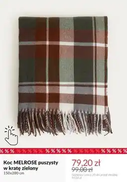 Homla Koc Melrose puszysty w kratę zielony 150x200 cm oferta