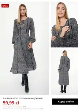 Greenpoint Sukienka midi z ozdobnymi wiązaniami Greenpoint oferta