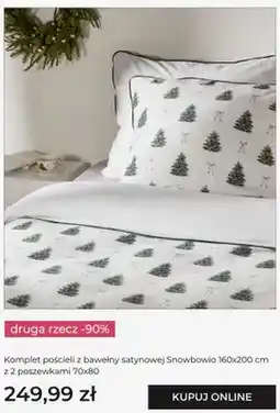 Home&You Komplet pościeli z bawełny satynowej Snowbowio 160x200 cm z 2 poszewkami 70x80 home & you oferta