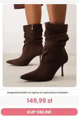 Renee Drapowane botki na szpilce ze szpiczastym noskiem Reneé oferta