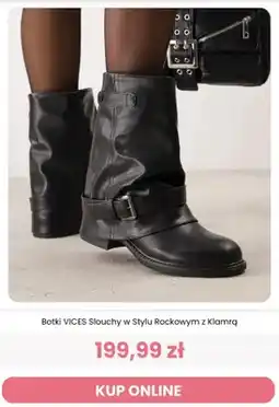 Renee Botki Vices Slouchy w stylu rockowym z klamrą oferta