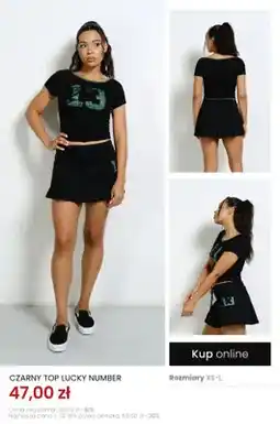 Top Secret Czarny top Lucky Number oferta
