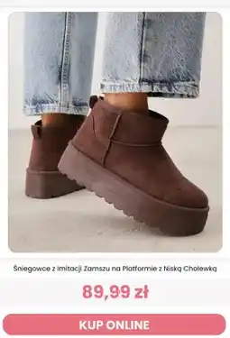 Renee Śniegowce z imitacji zamszu na platformie z niską cholewką Renee oferta