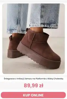 Renee Śniegowce z imitacji zamszu na platformie z niską cholewką Renee oferta