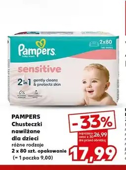 Kaufland Chusteczki nawilżane dla dzieci Pampers 2-pak oferta