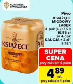 Carrefour Piwo Książęce Miodowy Lager oferta