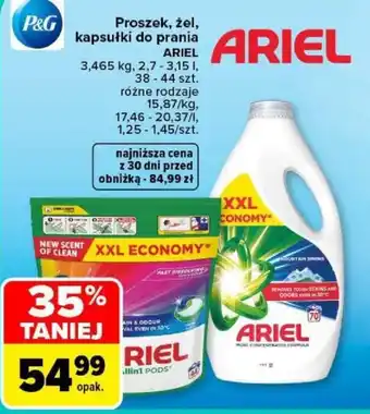 Proszek, żel, kapsułki do prania Ariel XXL Economy