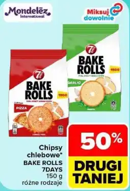 Carrefour Chipsy chlebowe bake rolls 7days oferta
