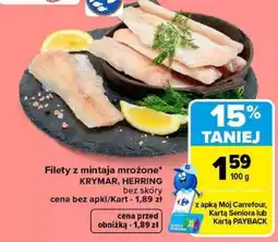 Carrefour Filety z mintaja mrożone* KRYMAR, HERRING oferta