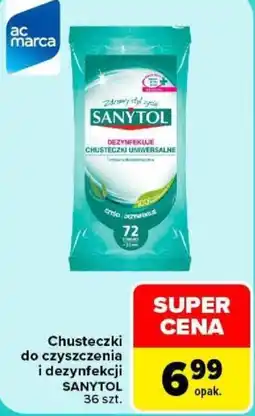 Carrefour Chusteczki do czyszczenia i dezynfekcji SANYTOL oferta