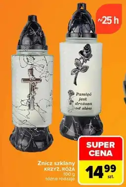 Carrefour Znicz szklany KRZYŻ, RÓŻA oferta