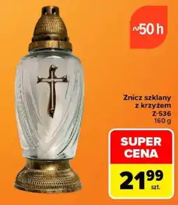 Carrefour Znicz szklany z krzyżem oferta