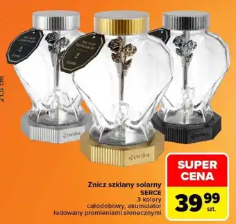 Znicz szklany solarny SERCE