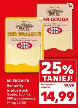 Kaufland MLEKOVITA Ser żółty w plastrach, Gouda, Edamski oferta