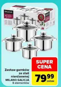 Carrefour Zestaw garnków ze stali nierdzewnej MILANO GALICJA oferta