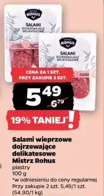 Netto Salami wieprzowe dojrzewające delikatesowe Mistrz Rohus oferta