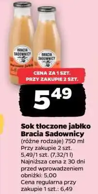 Netto Sok Tłoczone jabłko Bracia Sadownicy oferta