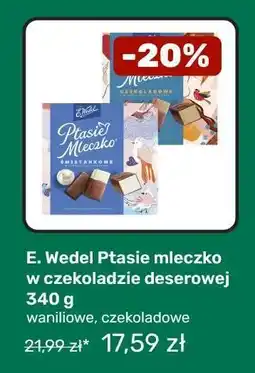 Biedronka E. Wedel Ptasie mleczko w czekoladzie deserowej 340 g oferta