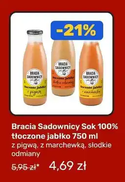 Biedronka Bracia Sadownicy Sok 100% tłoczone jabłko 750 ml oferta