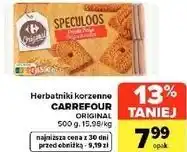 Carrefour Market Herbatniki korzenne CARREFOUR ORIGINAL SPECULOOS oferta