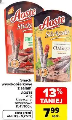 Carrefour Snacki wysokobiałkowe z salami AOSTE oferta