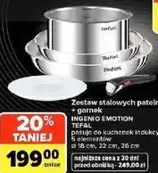 Carrefour Market Zestaw stalowych patelni + garnek Ingenio Emotion Tefal 5 elementów oferta