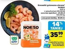 Carrefour Krewetki gotowane obrane NORSO oferta