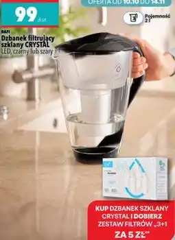 Biedronka DAFI Dzbanek filtrujący szklany CRYSTAL LED, czarny lub szary oferta