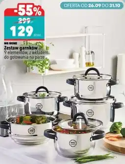 Biedronka MG HOME Zestaw garnków 9 elementów, z wkładem do gotowania na parze oferta